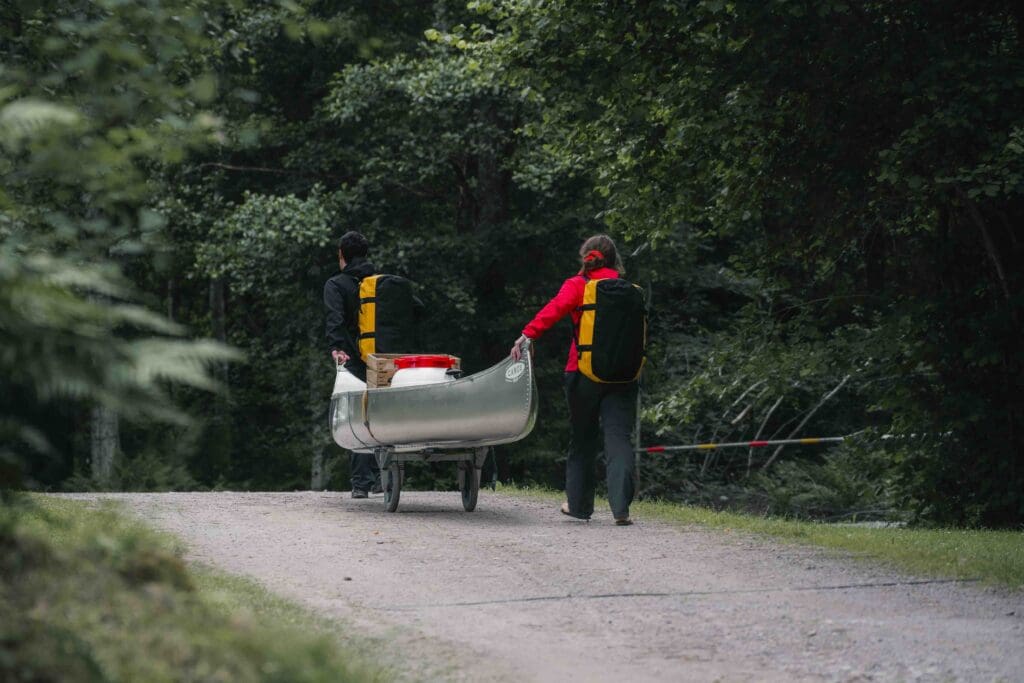 mensen doen landtransport