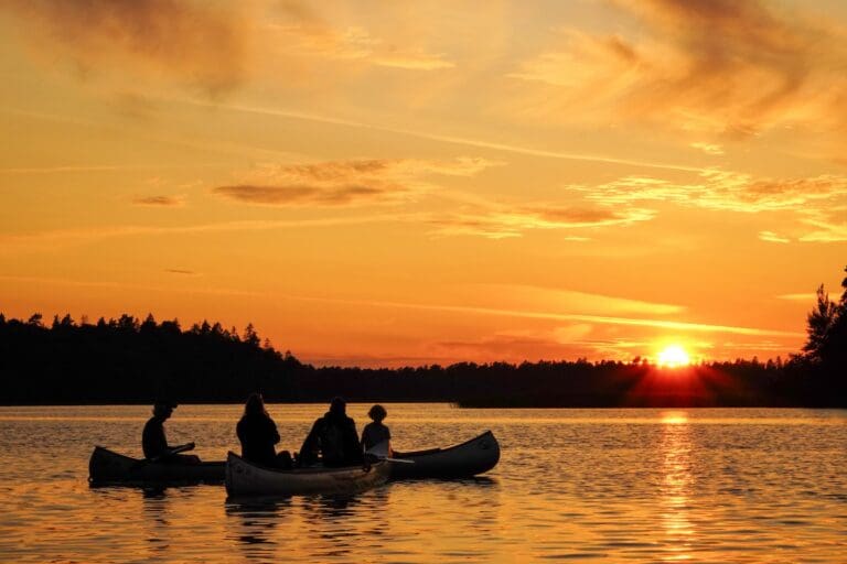 sunset canoe